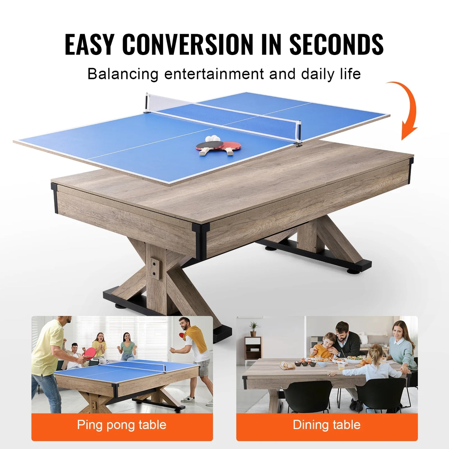 KFFKFF 7 ft. Multi Game Pool Table
