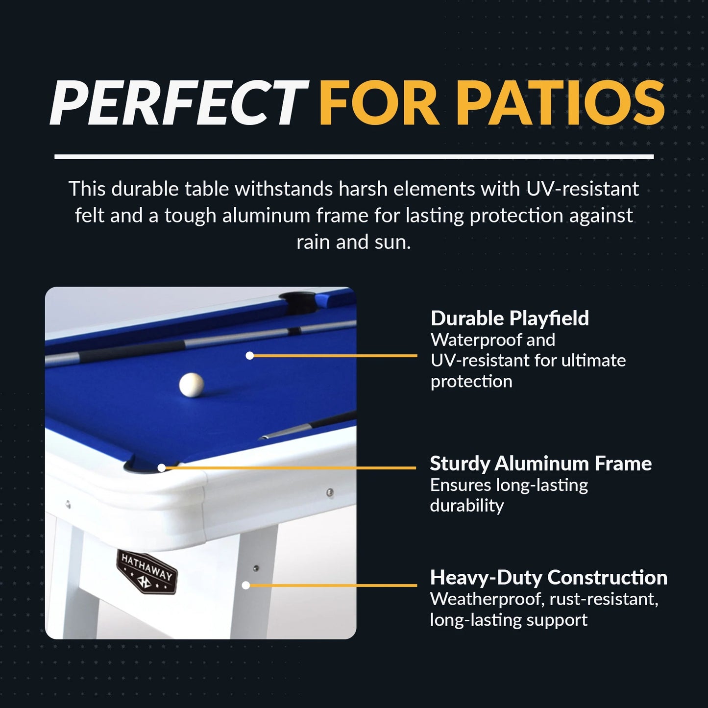 Hathaway Alpine 8 ft. Outdoor Pool Table