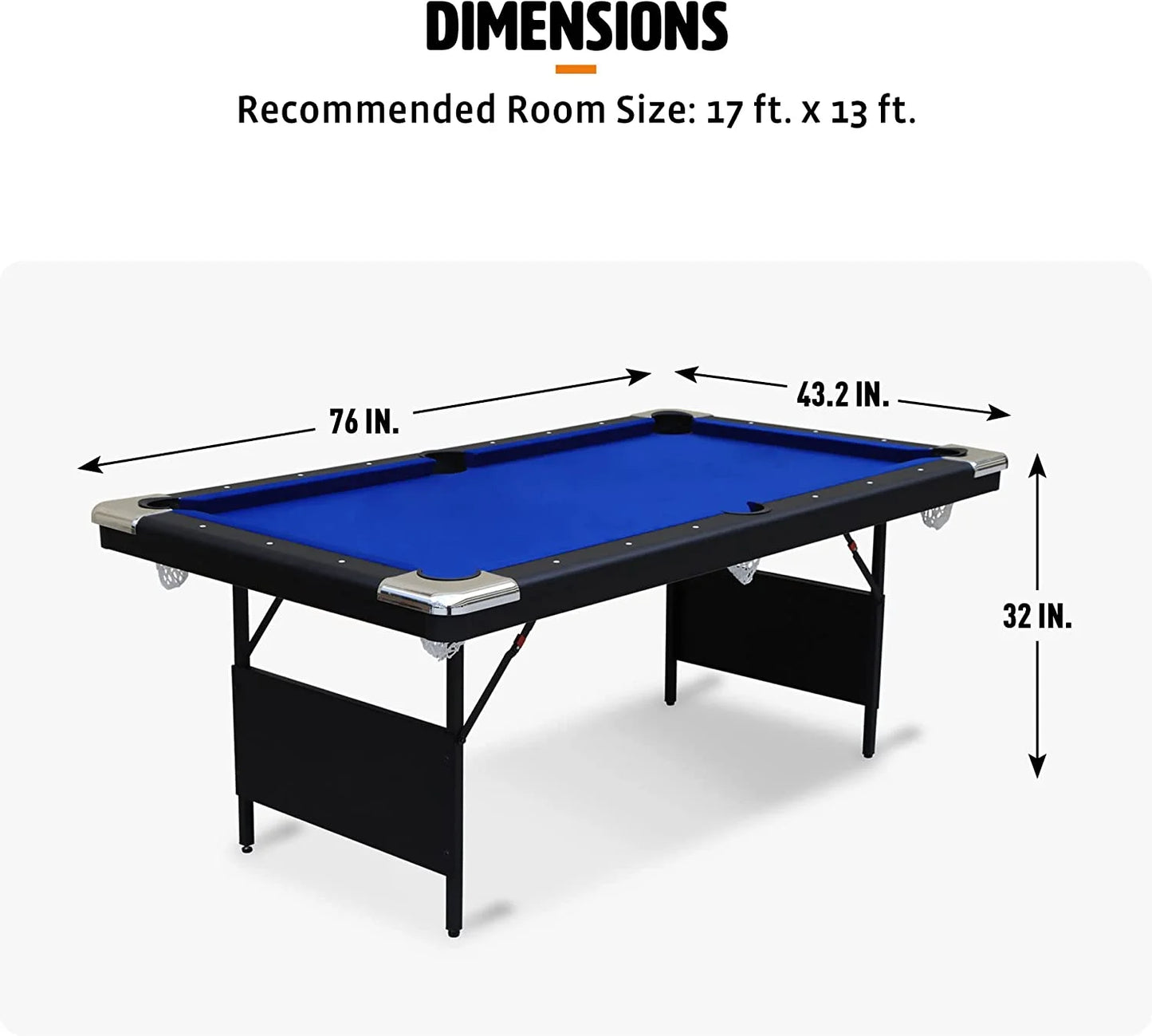 EastPoint Sports 6 ft. Easy Setup Folding Billiard Table