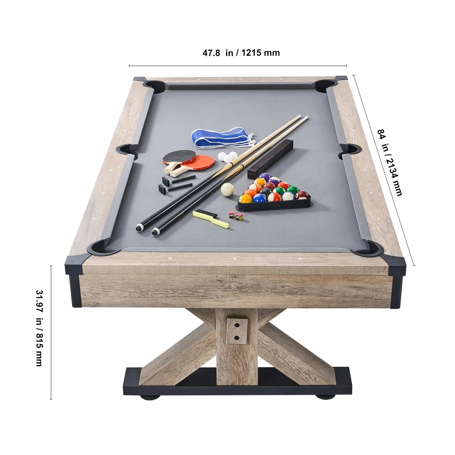 KFFKFF 7 ft. Multi Game Pool Table