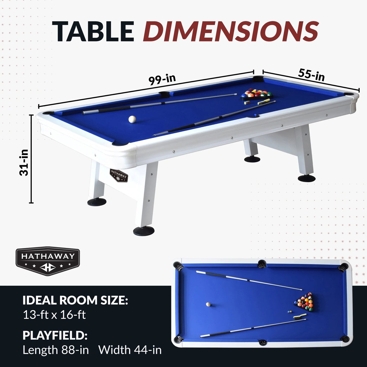 Hathaway Alpine 8 ft. Outdoor Pool Table