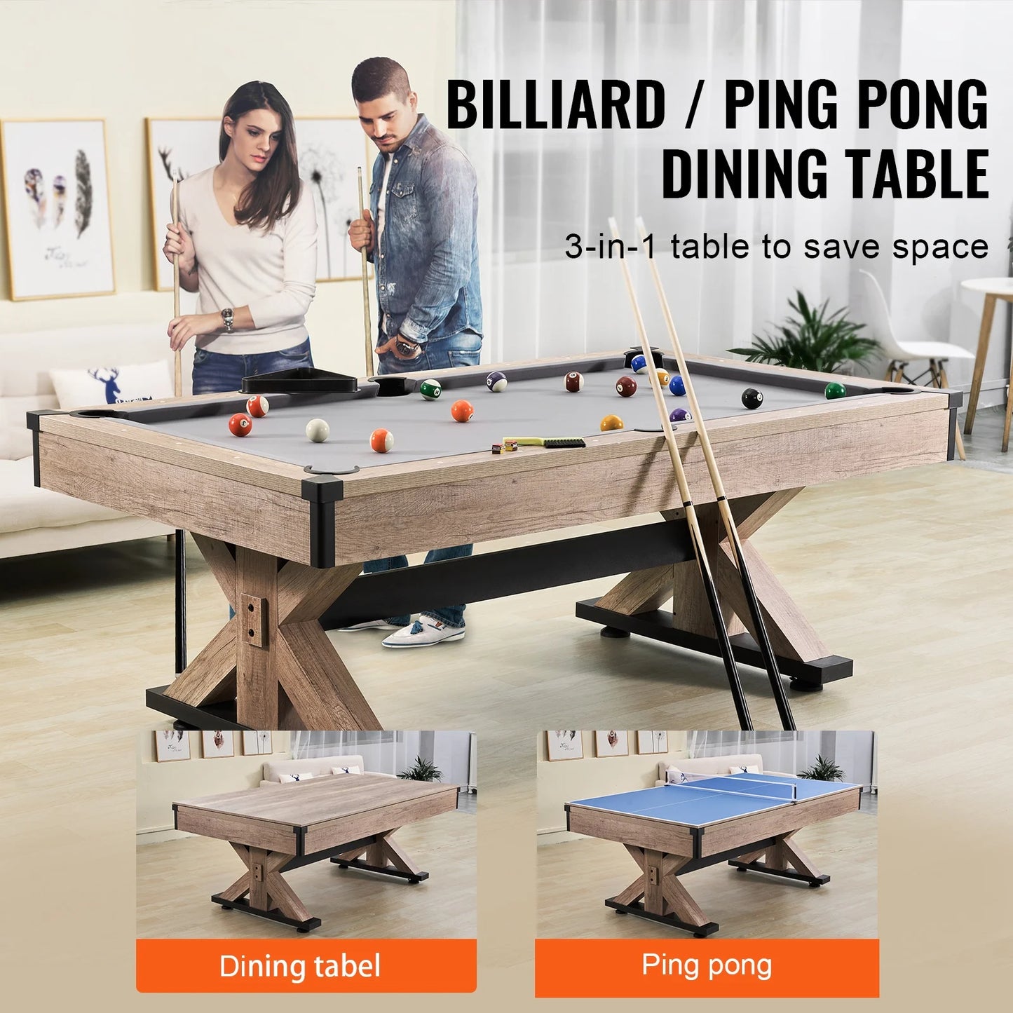 KFFKFF 7 ft. Multi Game Pool Table