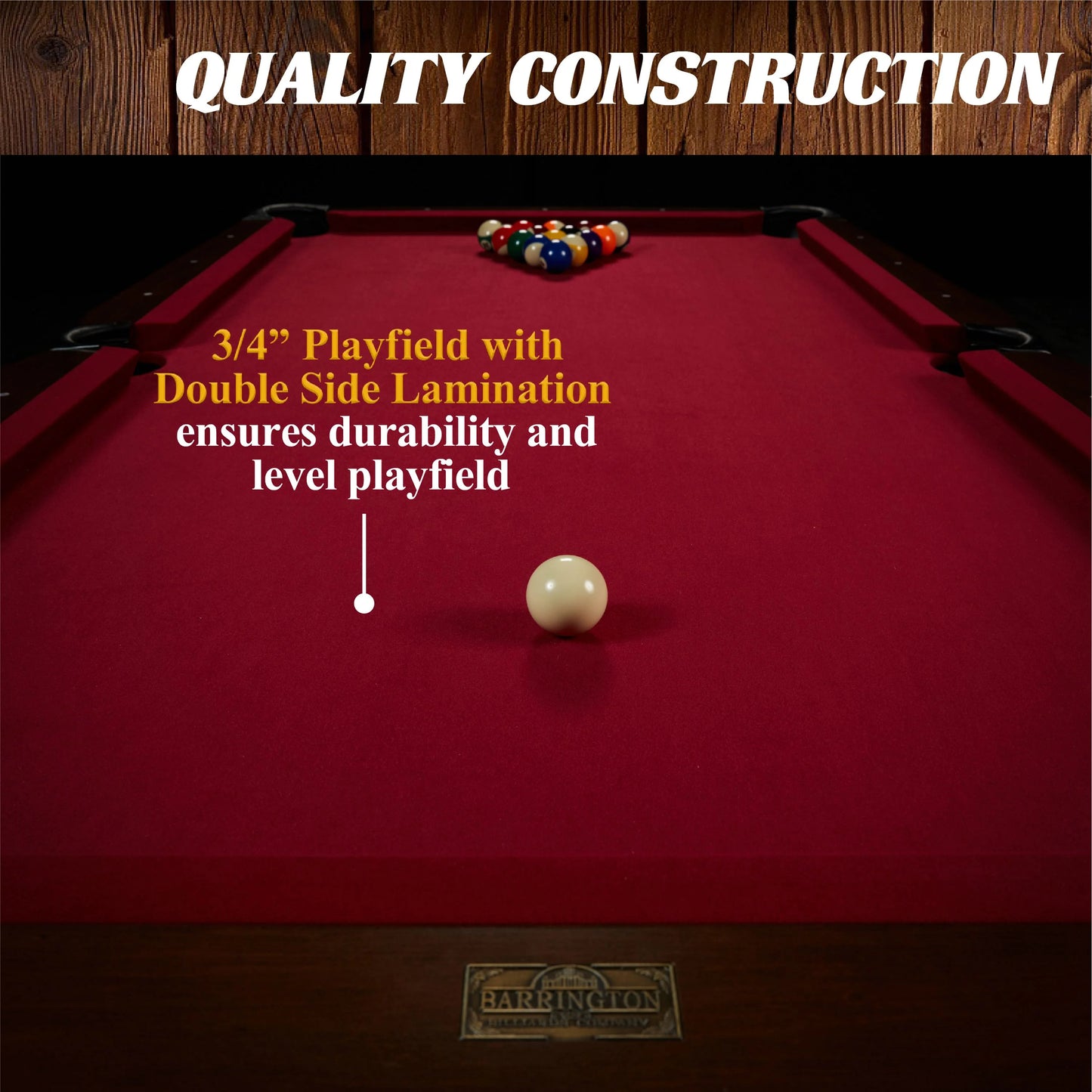 7.5 ft. Pool Table, Billiard Cue Rack, Dartboard Set by Barrington Billiards Company