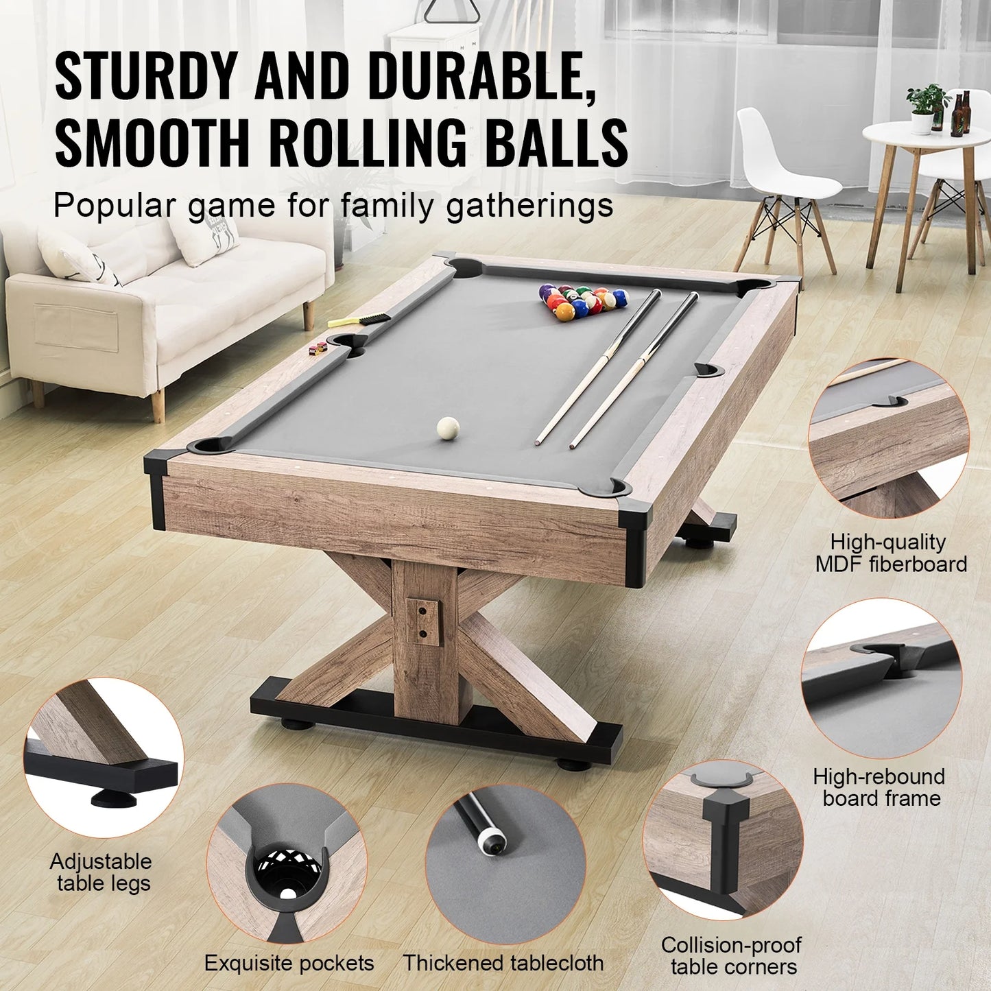KFFKFF 7 ft. Multi Game Pool Table