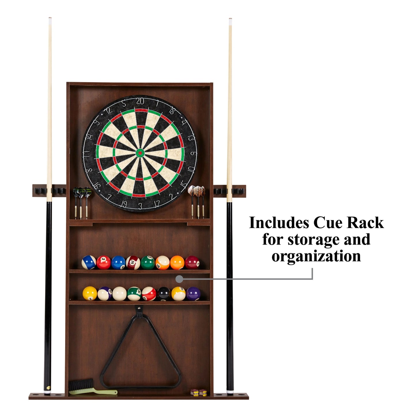 7.5 ft. Pool Table, Billiard Cue Rack, Dartboard Set by Barrington Billiards Company