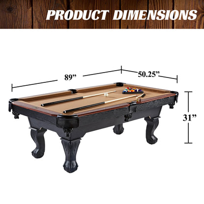 7.5 ft. Drop Pocket Table with Pool Ball and Cue Stick Set by Barrington Billiards