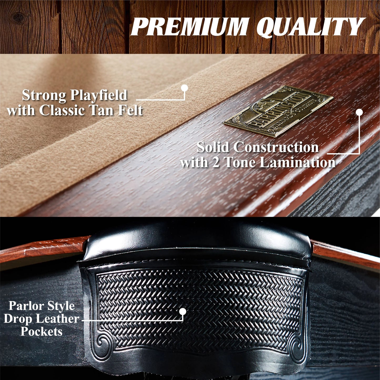 7.5 ft. Drop Pocket Table with Pool Ball and Cue Stick Set by Barrington Billiards
