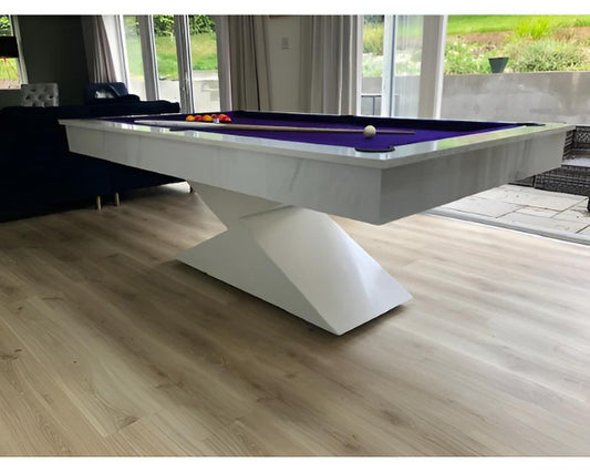 SUPERPOOL Lightning Pool Dining Table | Carrara Marble 7ft