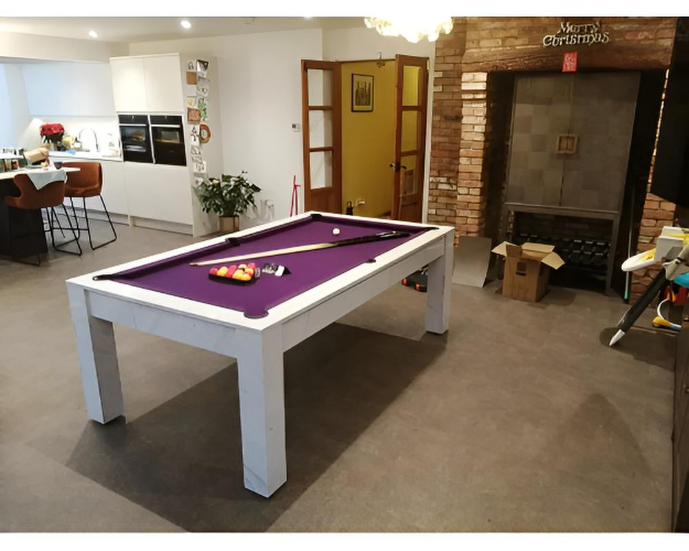 SUPERPOOL Rosetta Pool Dining Table | White Carrara Marble
