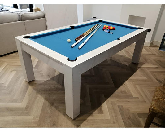 SUPERPOOL Rosetta Pool Dining Table | White Carrara Marble